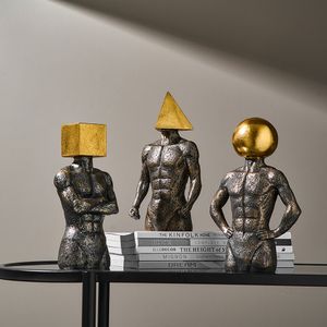 Decoratieve objecten Hars Human figuur ornamenten licht luxe kunst huisdecor creatief desktop item boekenkast wijnkast jongens cadeau 230815