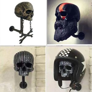Decoratieve objecten Skull Bot Baard Ghost Hoed Key Stand Hanger Motorfiets Helm Holm Rek Wall gemonteerd Hook Cool Fathers Day Verjaardagsgeschenk 230815