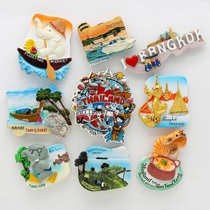 Objets décoratifs Thaïlande Pattaya éléphant Soupe aux crevettes 3D pâte de réfrigérateur magnétique souvenir Bangkok aimants de réfrigérateur Collection décoration de la maison 230516
