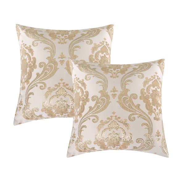 Cojines decorativos para sofá Funda de almohada Jacquard de oro de lujo Funda de cojín Decoración para el hogar Venta al por mayor 2 paquetes para 18 x 18 pulgadas Y200104