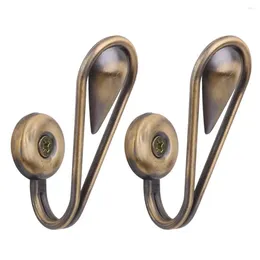 Plaques décoratives 1 paire de déchirures Forme de déchirure Vintage Curtain Holdbacks Tieback Hooks (Bronze)