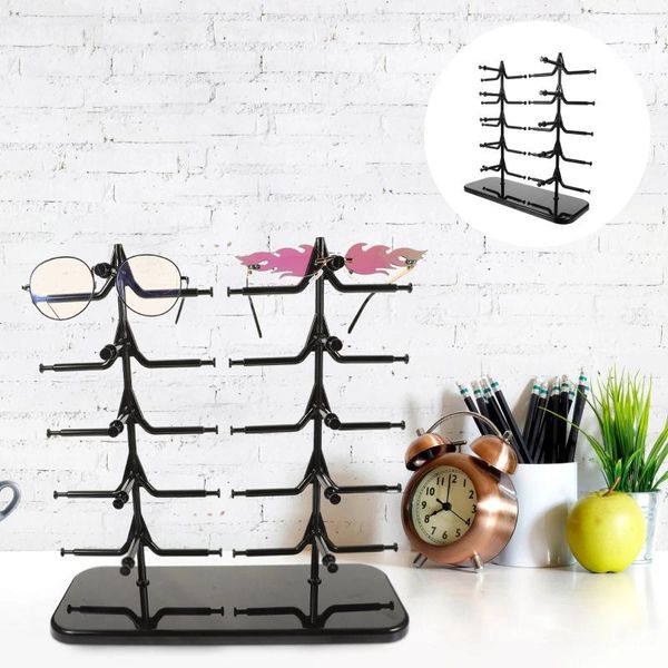 Platos decorativos, 10 pares de estantes de almacenamiento con marco de gafas, soporte de exhibición para gafas de sol, soporte de oficina Abs