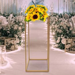 Assiettes décoratives 10 pièces de supports à fleurs en métal doré, décoration de mariage, Vases de sol en fer Durable, colonne Simple en forme de Cube pour spécial