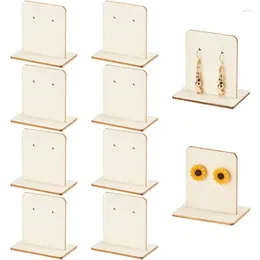 Plaques décoratives 10 ensembles Bijoux sur le support d'affichage des boucles d'oreille en bois pour les goujons Boucles Drop oreille