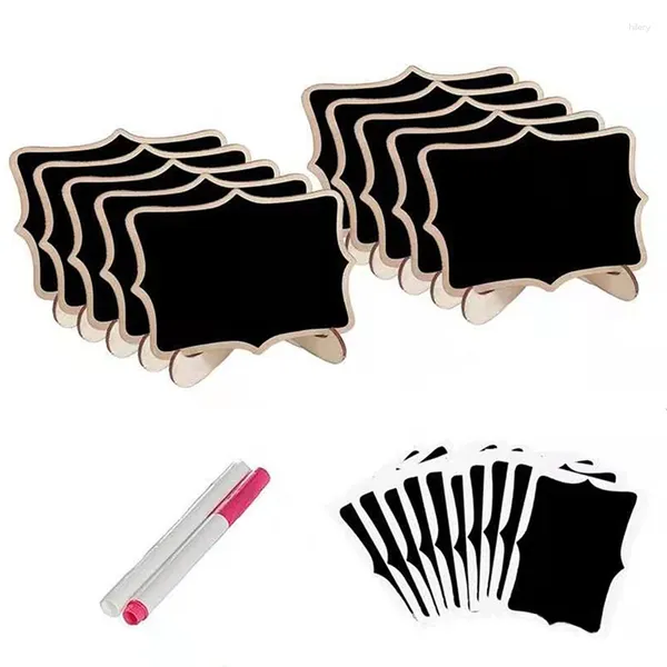 Plaques décoratives 10pcs créatives mini petit tableau noir maison babillard en bois enfants dessin café house de mariage fête de décoration