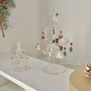 Decoratieve platen 1 st Leuke kerstboomvormige oorbel display rack acryl transparante ins -stijl creatieve draagbare sieradenopslag