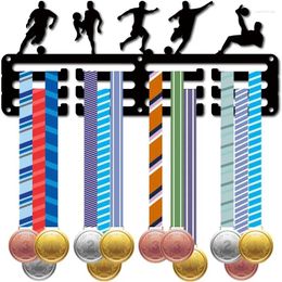 Plaques décoratives 1pc Affichage de médaille de football pour le mur de la maison Médaillée de natation natale noire 11,4x5,1 pouce