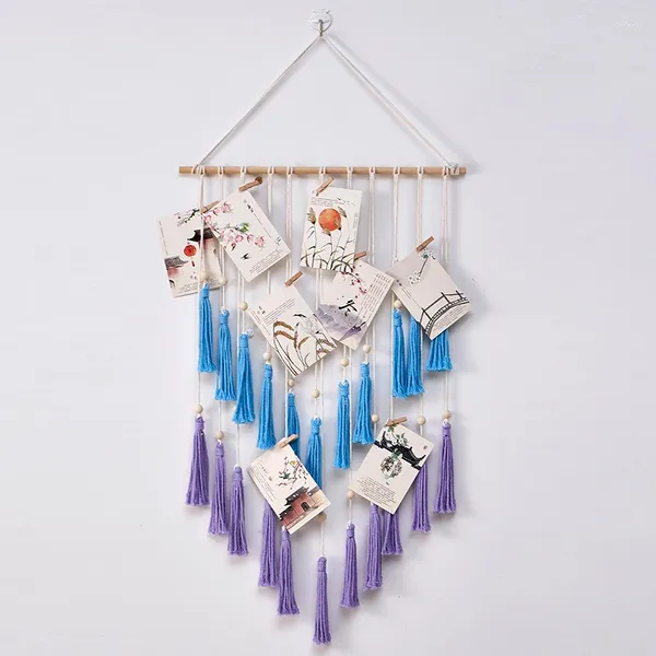 Placas decorativas 1 PC Tassels Woven Wall Hanging PO MARCO MARCO DEL TAPESTRIO DIARIO DEL ROMITOR