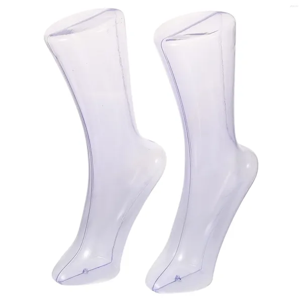 Platos Decorativos 2 Piezas De Plástico Transparente Molde De Pie Maniquí Exhibición Calcetines De Relleno De Medias Pies Falsos para Zapatos Calcetines para Hombres Y Mujeres