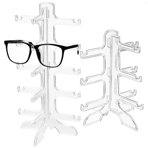 Platos decorativos, 2 uds., soporte de exhibición transparente para gafas, soporte vertical para gafas, estante para gafas de sol, soportes de plástico