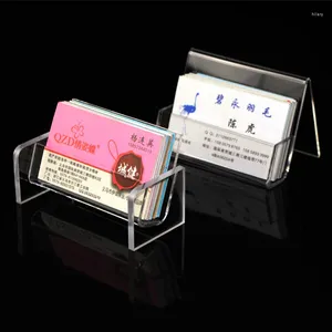 Plaques décoratives 2PCS Clear Acrylic Busine Business Card Holder Display Office Stand s'adapte à 30 à 50 cartes