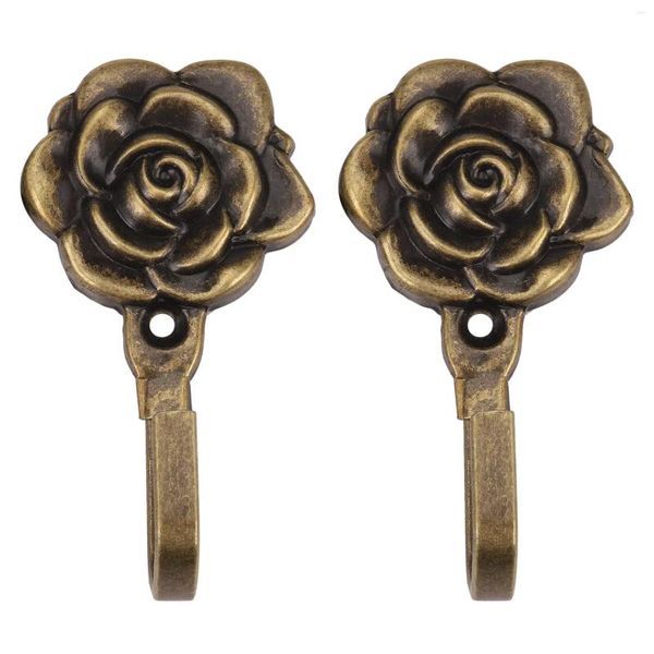 Platos decorativos 2pcs metal cortina de flores de rosa corbata back backings ganchos de pared decoración