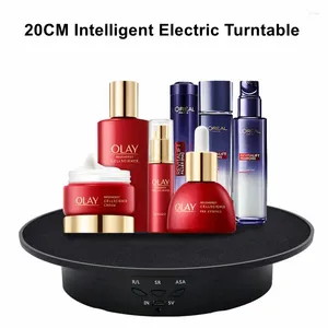 Plaques décoratives 3 vitesses Intelligent Electric Rotating Display Stand 20 cm Mirror Turntable Bijoux Holder Battery / USB POGRAM