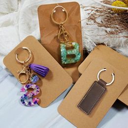 Decoratieve platen 50 Keychain Packaging Display Card Holder Brown Paper Sieraden DIY -accessoires