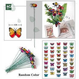 Plaques décoratives 50pcs Butterfly Stakes coloré fantaisiste extérieur jardin jardinière décoration de mariage fête d'anniversaire de mariage art