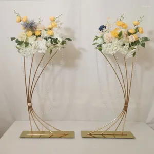 Assiettes décoratives 5 pièces support de fleurs en or brillant 84 cm/33 