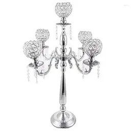 Assiettes décoratives de 75 à 110cm de hauteur, candélabre en cristal argenté pour décoration de support de pièce maîtresse de mariage