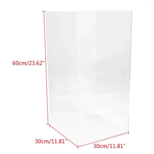 Plaques décoratives boîte d'affichage en acrylique vitrine anti-poussière pour figurine modèle Case Cube 30 60cm grand clair