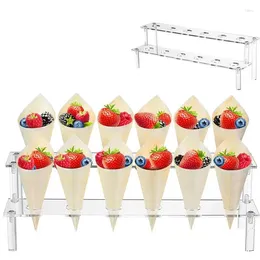 Plaques décoratives en acrylique Ice Ice Cream Stand Clear Display Holder Party Shelf for Wedding Dining and Bar Supplies