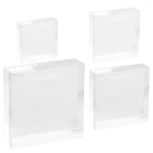 Decoratieve platen Acryl sieraden Display Stand Holder Stempel Blok Cosmetica Blokken Stempel Square