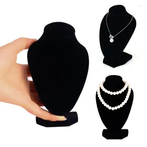 Decoratieve platen zwarte mannequin buste sieraden ketting hanger nek model standaard houder display