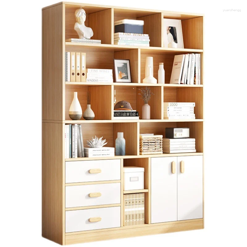 Decorative Plates Bookshelf Simple Lattice Cabinet Wall Storage Home Office Locker Floor-to-ceiling Living Room