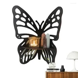 Assiettes décoratives Étagère d'angle papillon Lotus Moth Support en pierre de cristal suspendu Porte-bijoux mural Organisateur de rangement flottant pour la cuisine
