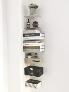 Decoratieve platen Creatieve hoek: onzichtbare boekenplank Wandplank Smeedijzeren hoek Wandopberger Bureaublad Boekenkast