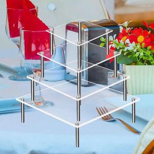 Decoratieve platen Cupcake -stands voor desserttafel Acryl Glas Ronde Cake Stand transparante stapelbare houders Party Serving