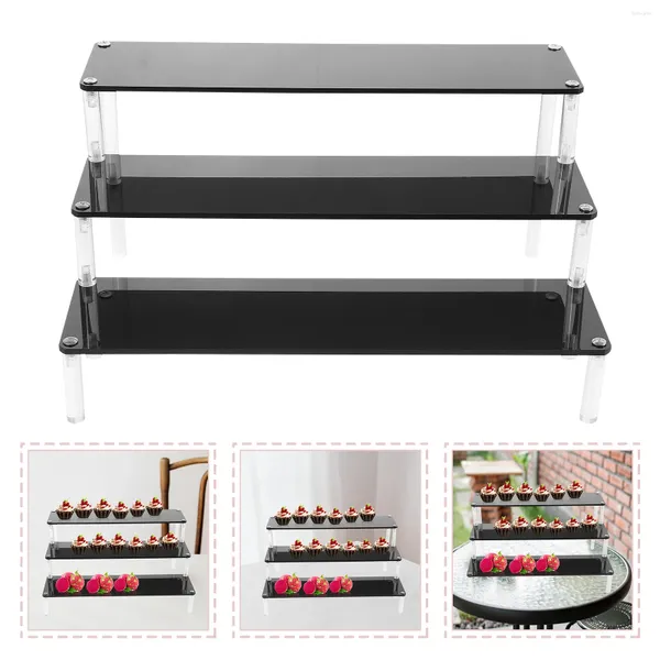Plaques décoratives Tables d'affichage pour les magasins de détail Stands d'artisanat étagères étagères Produit Rack Tabletop Mug desert Ornement de cabine acrylique