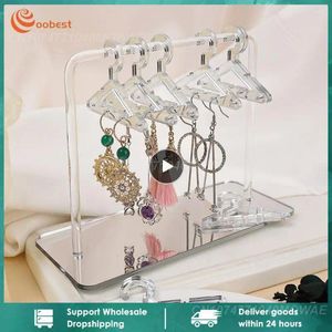 Decoratieve platen oorbel display rack 15 11 6 cm handige opslag elegant ontwerpruimte-reddende modieuze en duurzame acrylhangerstandaard