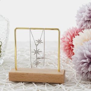 Decoratieve platen oorbelhouder sieraden display sieraden oorbuien hanglagselstand houten basis metalen opbergrek ophangende decoratie