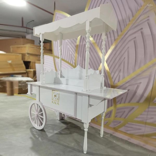 Assiettes décoratives Er acrylique chariots de nourriture mobiles bonbons à la main pour la décoration de mariage d'anniversaire