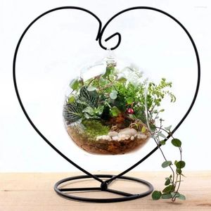 Decoratieve platen Hartvormig ornament Displaystandaard Ijzer Bruiloft Kaarshouder Kandelaar Glazen bol Plant Bal Lantaarn Hangende Kerstmis