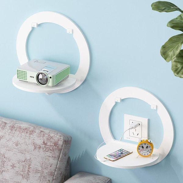 Platos decorativos estantes de pared hexágono Punch Free Bedside Display Organizador montado en el soporte de la olla de flores TV Backing Deco Home Deco