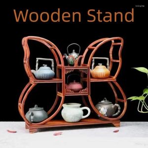 Decoratieve borden Home Decor houten miniaturen Figurines display Stand thee theesets vaasopslag planken bloem pot plant bonsai rek