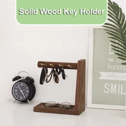 Decoratieve borden Home Porch Walnut Beech Key Rack Hooks houten sieraden houder opslag organizer creatieve desktop ornamenten decoratie