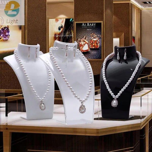 Platos decorativos exhibición de joyería modelo de moda collar maniquí colgante pendiente soporte de exhibición