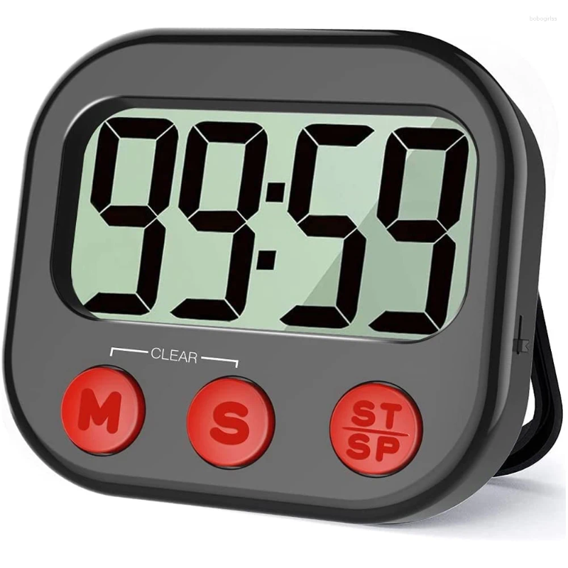 Decoratieve platen Kookwekker Digitale visuele magnetische klok Stopwatch Countdown Groot LCD-scherm voor koken