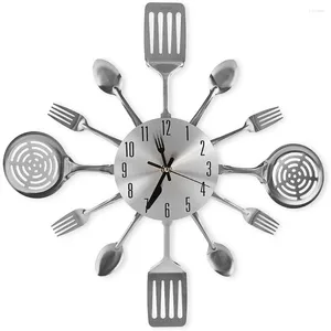 Decoratieve borden Grote keukenwandklokken met lepels en vorken Geweldig Home Decor Leuke cadeaus Clock Creativ Trairy