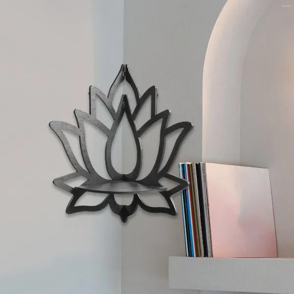 Assiettes décoratives, étagère d'angle Lotus pour décoration de salle de livres, cadeau pour femmes vivant