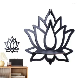Plaques décoratives Lotus Flower Crystal Étagère d'affichage d'angle d'affichage multifonctionnel Organisateur étagères murales flottantes accessoires de décoration rétro