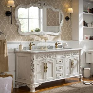 Plaques décoratives Cabinet de salle de bain en chêne rouge de luxe Personnalisation du manoir de villa
