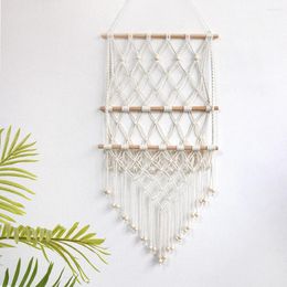 Assiettes décoratives Macrame Panier de suspension Panier à domicile Conteneur de rangement de fruits pour le jardin de cuisine Organisateur de coton Pot de plante de corde en coton