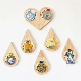 Présentoir porte-médaille pour assiettes décoratives, 1 paquet, support combiné en nid d'abeille, cintre Hexagonal en bois pour le sport