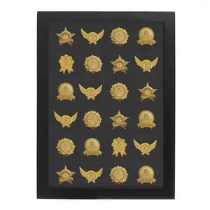 Plaques décoratives Médaille de rangement Affichage Sold en bois Challe Coin Co on Comin Boot Board Home Decoration étagères Collector Gift