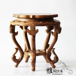 Decoratieve platen Millettia laurentii Wood gesneden bonsai Raster vasestal vaas Artisch standbeeld luxe collectie Basis klassiek ontwerp