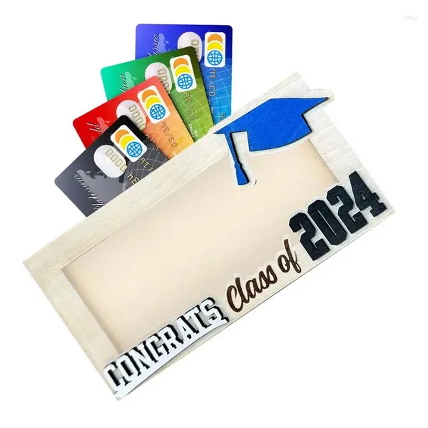 Platos decorativos Marco de dinero para facturas 2024 Autoconsolos Dollar Bill Holder Birch Wood 7 x 3.5 pulgadas High School College