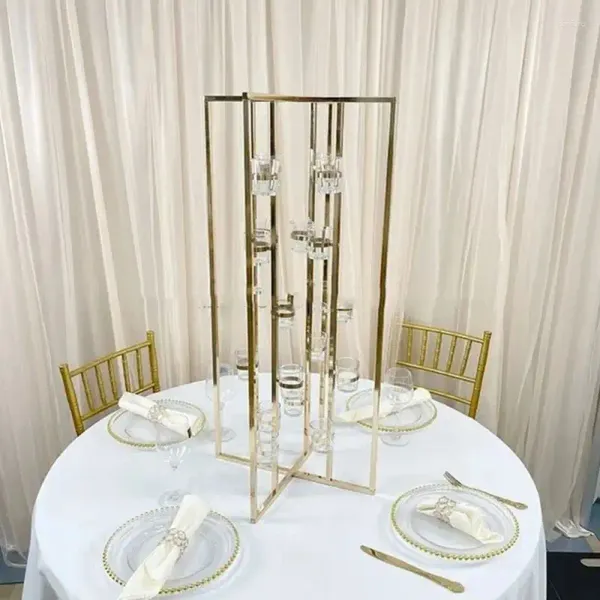 Platos decorativos sin cristal, vela de lujo, florero dorado de pared, soporte de flores de Metal, soporte de decoración, decoraciones de boda