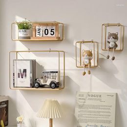 Plaques décoratives Style nordique Simple Iron Shelfing Shelf-Shelf Rack Storage Decor Solder Salon Home Decoration